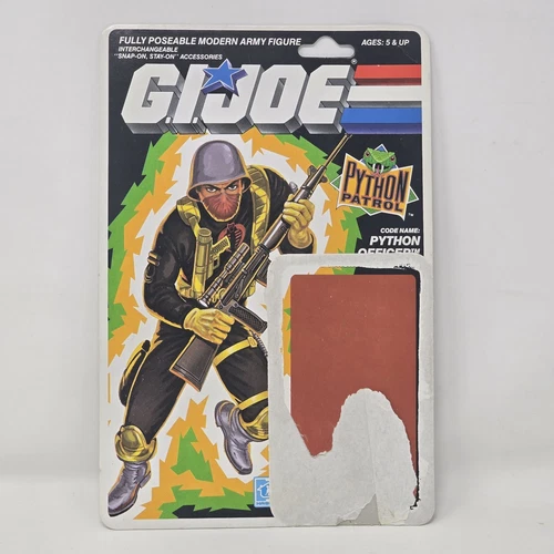 G.I. Joe Python Patrol Officer 1988 UNCUT File Card Back Vintage Hasbro