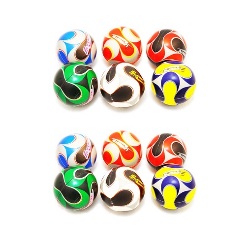 12er Set Mini Fußbälle – weiche Stressbälle Ø6 cm, bunt, Fußball Wurfball - Bild 3 von 6