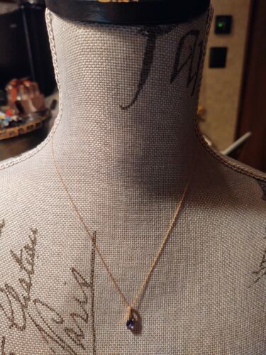 10k Rose gold 1 CT Amethyst and Diamond Accent Necklace - Purple 18" 10k chain - 第 5/6 張圖片