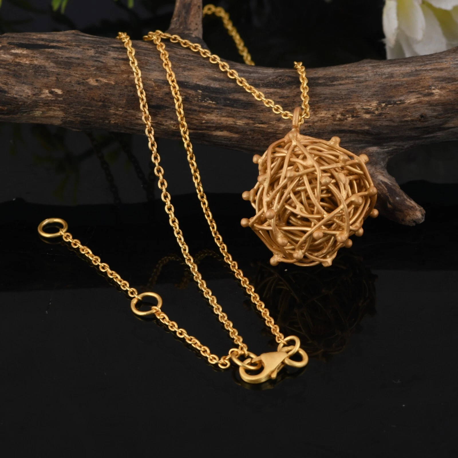 VETEMENTS Collana pendente sfera filo con catena 18 pollici rustica etnica India regalo gioielli