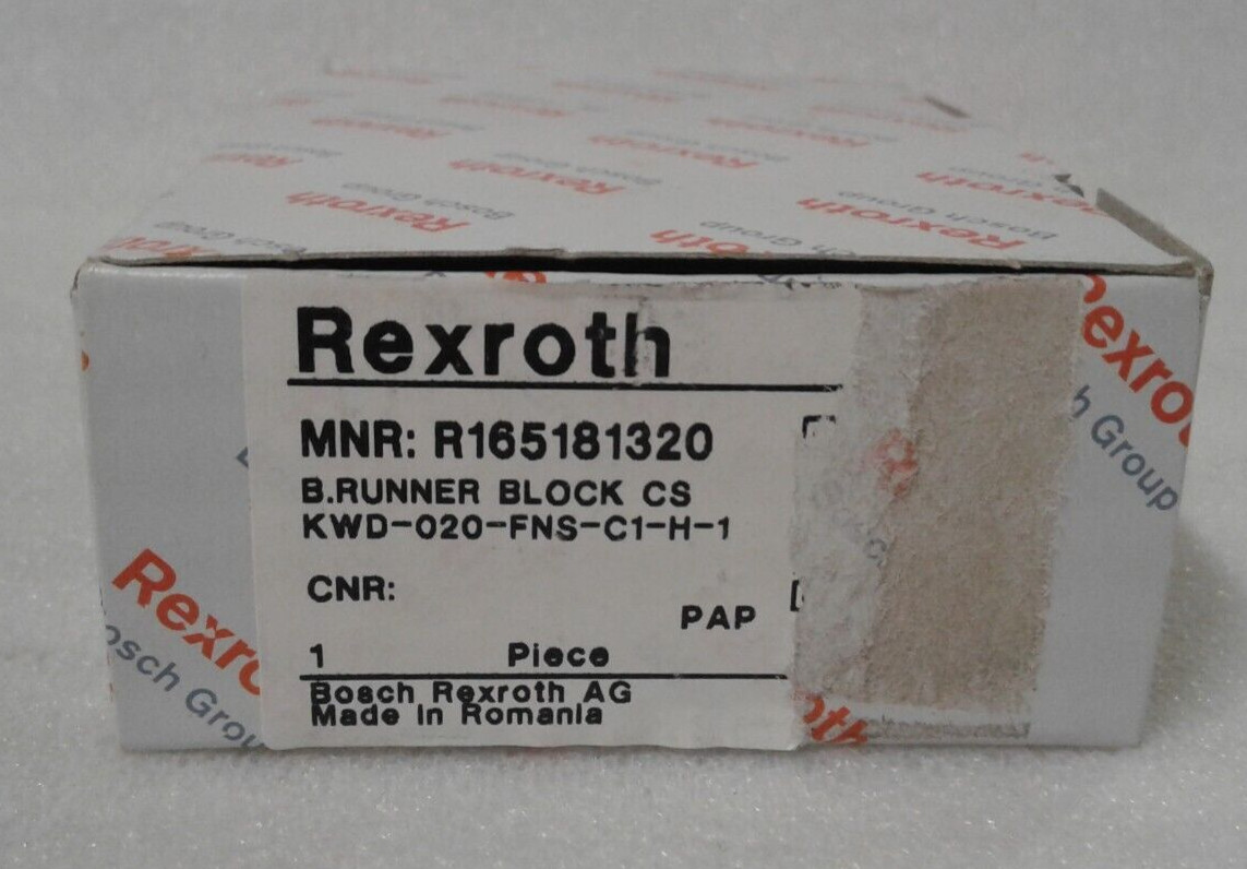 Rexroth Bosch R165181320 Ball Runner Block Carbon Steel KWD-020-FNS-C1-H-1 - New