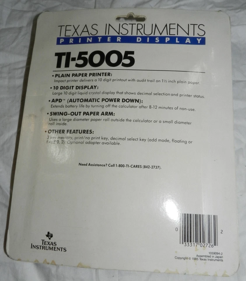 New in package Texas Instruments TI-5005 Pocket Size Printer Calculator - Image 4 of 4