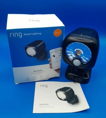 Ring Smart Lighting Black Motion Activated Outdoor Integrated LED Spotlight - Picture 1 of 6