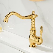 Luxury Gold Swivel Single Handle Bathroom Sink Faucet Vanity Basin Mixer Tap