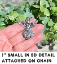 CELTIC GUARDIAN ANGEL PROTECT BLESS Pendant On 24" 925 Sterling Silver Necklace