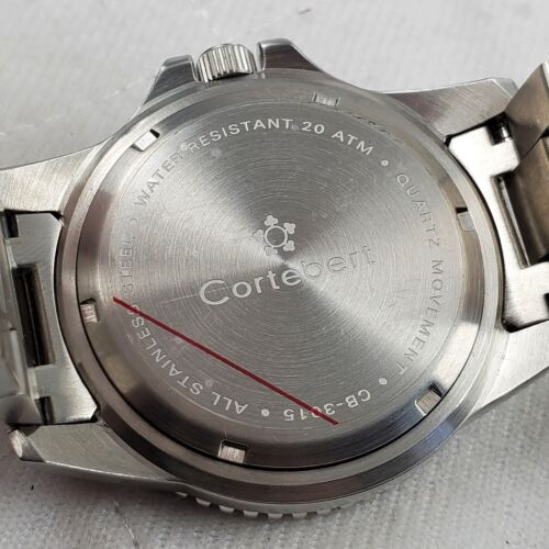 CORTEBERT CB-3015 QUARTZ DIVER WR 200M SCHWARZ HERREN UHR NEUE BATTERIE - Bild 7 von 10