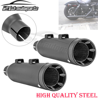 3'' End Tips Mufflers Exhaust Slip On For Harley 14-22 Sportster XL Iron 883 1200