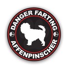 Danger Farting Affenpinscher Sticker Decal - dog canine pet gas affen monkey