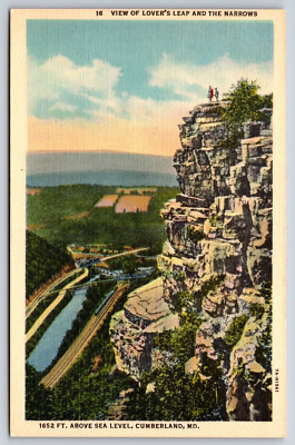 Lover's Leap And The Narrows Cumberland Maryland MD Vintage Postcard