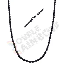 Men Stainless Steel Gold/Silver/Black Plated 2mm/3mm/4mm/5mm Rope Necklace Chain