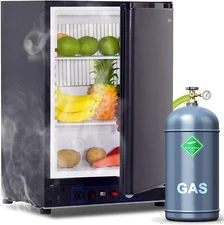 2.1 Cu Ft Propane Refrigerator 110V/12V Gas  3-Way Fridge Camping RV Portable