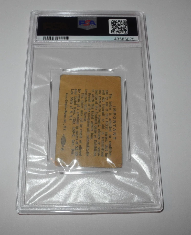 Boleto de fútbol americano NFL New York Giants vs Steelers 1957 PSA Vince Lombardi entrenador Foto 2 de 2