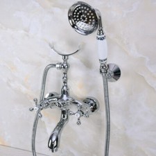 Polished Chrome Bathroom Claw foot Tub Faucet / Filler With Hand Shower ena231