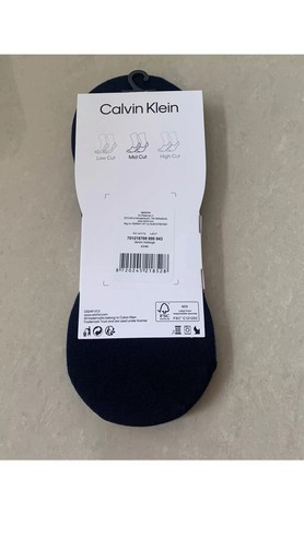 Calvin Klein Men’s 2-Pack Blue/Navy Footie Mid Cut Socks UK 6-8. - Picture 2 of 4
