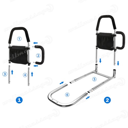 Bed Rail Safety Assist Rail for Elderly Adults with Storage Pocket Fixing Strap - Picture 3 of 12
