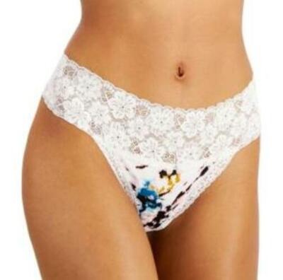 MSRP $15 Jenni Women's Lace-Trim Thong Underwear Pink Size Medium
