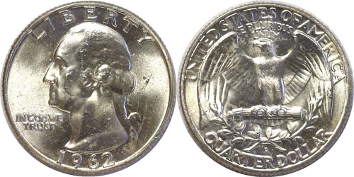 1962-D 25C Silver Washington Quarter Uncirculated