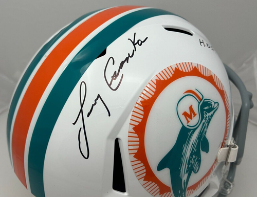 Larry Csonka Signed Miami Dolphins Throwback FS Replica Helmet HOF Insc PSA 790 - Picture 2 of 9