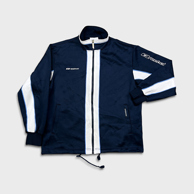Vintage Reebok Track Jacket Mens Small Blue Athletic Full Zip 90s