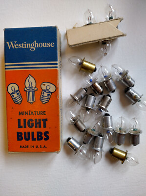 Westinghouse Miniature Light Bulbs Vintage 50er 60er PR3 PR2 Glühbirnen USA