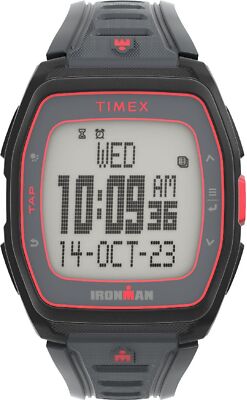 Timex TW5M62600 Men's Digital Ironman T300 42mm Gray Silicone Strap Watch