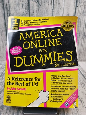 America Online For Dummies 3.0 (1996, Trade Paperback) W/ Sealed AOL Disk V 3.0