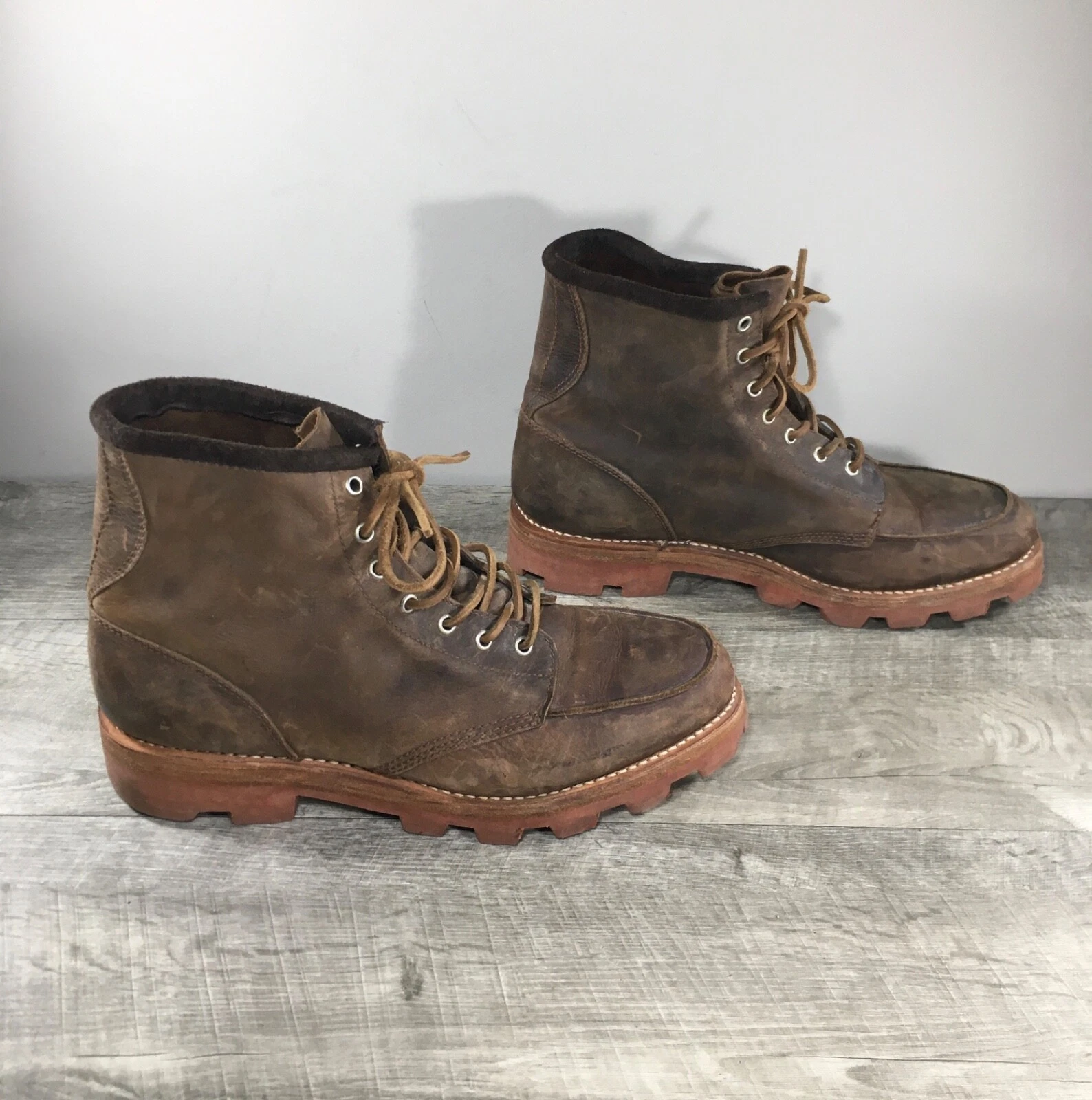 J.D. Fisk Work Combat Leather Hiking Backpacking Distressed Mens Boots 11