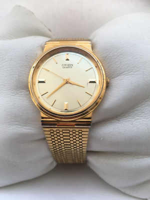 Citizen Unisex Quartz Vintage Slim Gold Plated Bracelet  display picture 2