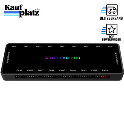 RGB Fan Hub 5V 3Pin ARGB & 12V 4Pin PWM 2-in-1 mit Magnetbasis 18 Port für PC