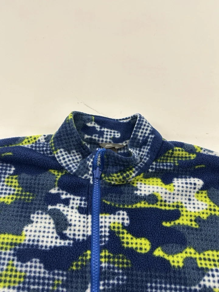 Chaqueta Eddie Bauer Niños Jóvenes Grande 14/16 Azul Camuflaje Vellón Cremallera Completa Camuflaje Foto 3 de 4