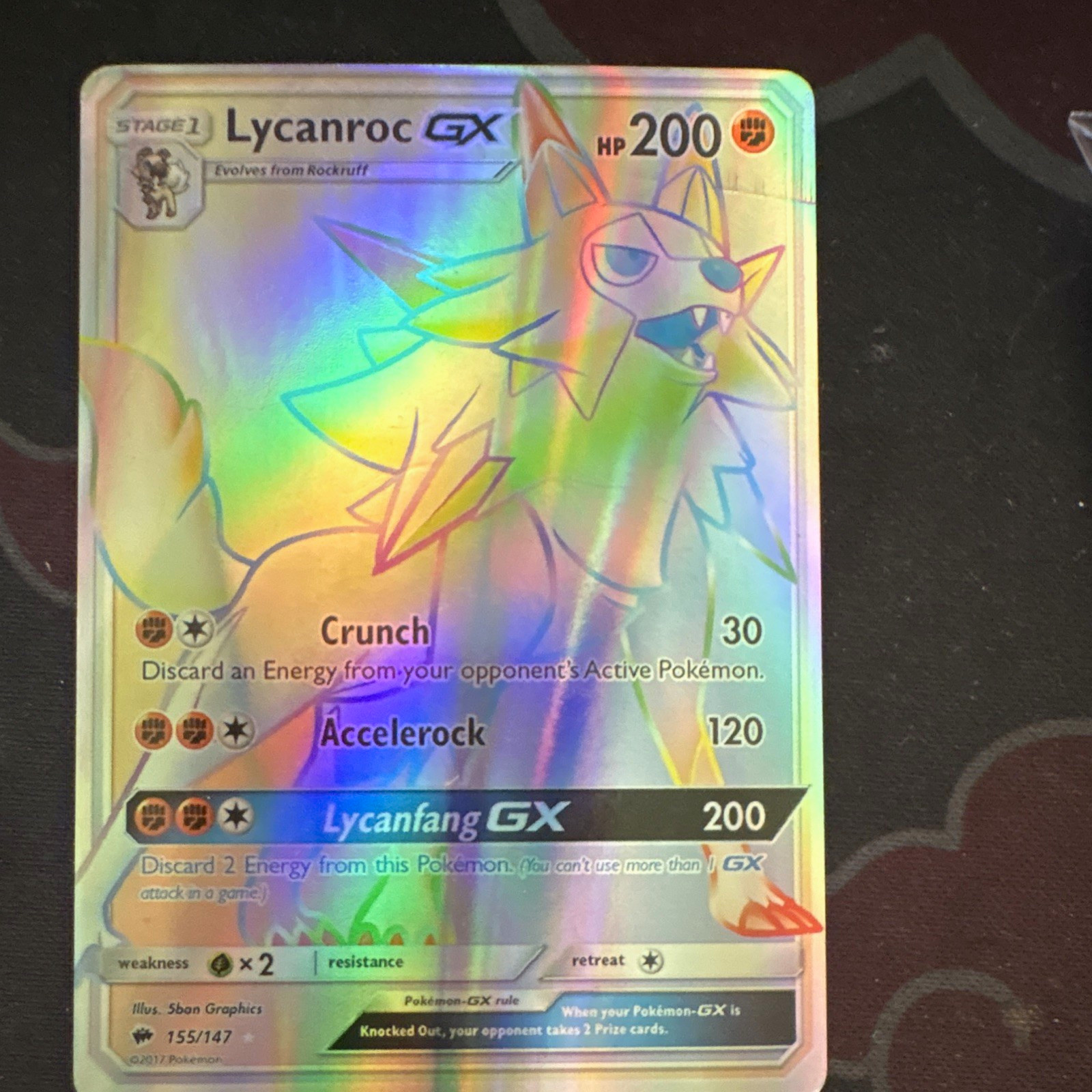 The Pokémon Company Pokémon TCG Burning Shadows Lycanroc GX 155/147 Secret Holo