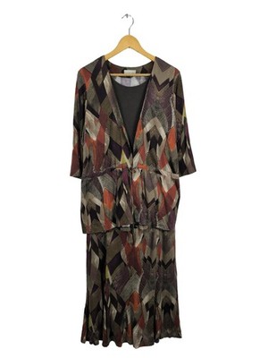 MONA Strick Twin Set Damen Twin Set Gr. DE 48 lila-hellorange-creme Casual-Look