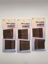  3 Pk Conair Pin  Hold Bobby Pins, BROWN 60 Count ea Accessories 55603