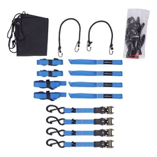 Ratchet Tie Down Set Heavy Duty 2200lb Safety Clip for Transport Motorcycle QME