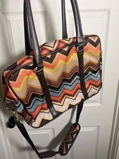 Missoni for Target Carry-On Travel Bag w Shoulder Strap Chevron Fall Colors READ