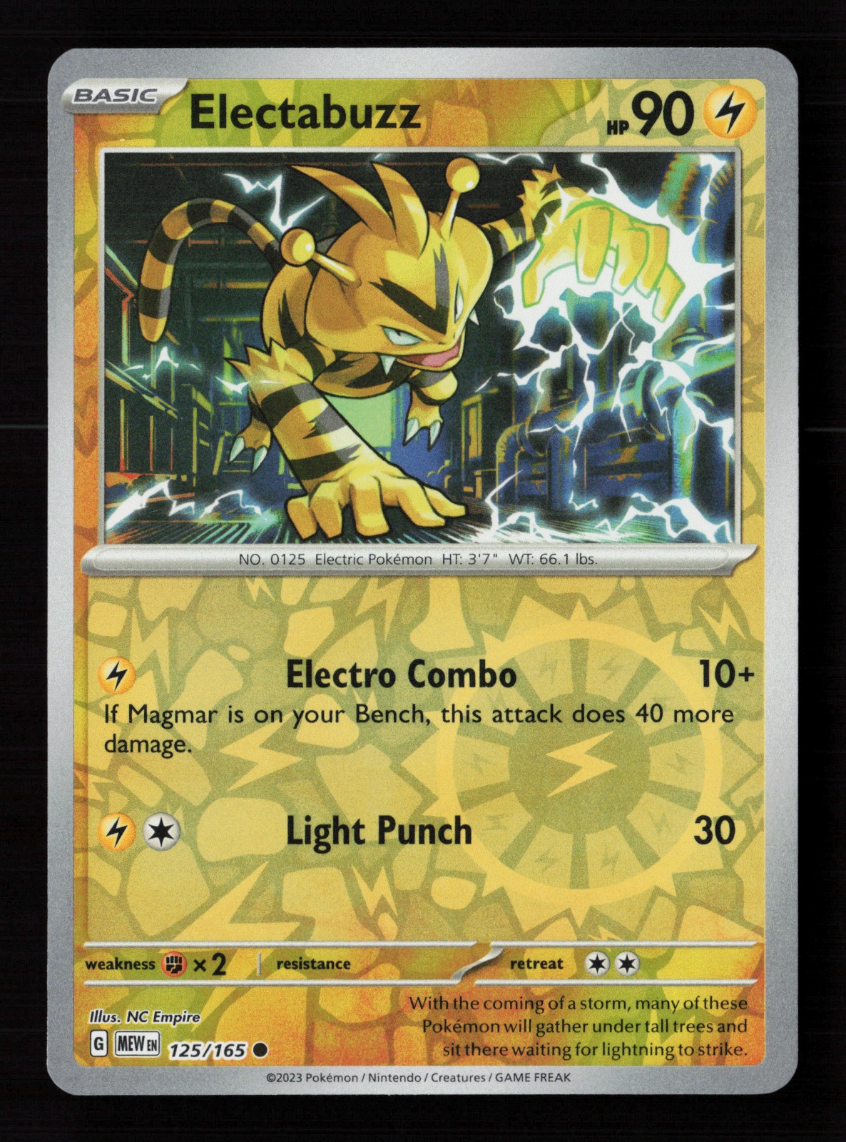 Electabuzz 125/165 Reverse Holo Pokemon TCG SV: Scarlet & Violet 151 NM