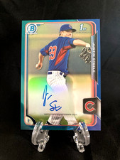 Justin Steele 2015 Bowman Chrome Blue Refractor #D 66/150 1st Prospect Auto Cubs