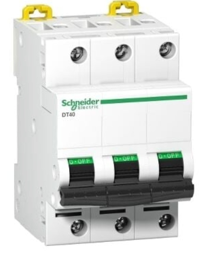 Disjoncteur triphasé 16A courbe C Schneider A9N21045 6kA Prodis