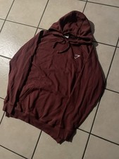 Gymshark Mens L Red/Maroon Hoodie Embroidered Logo Sweatshirt Long Sleeve