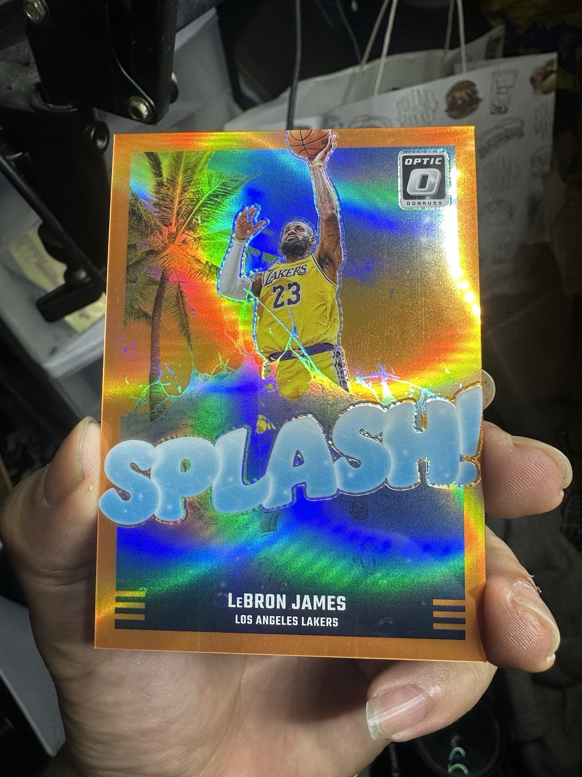 2024-25 Panini Donruss Optic Splash! LeBron James Orange Prizm /39 Lakers #5