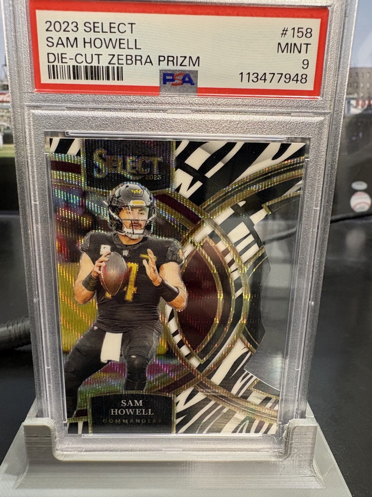 Sam Howell 2023 Select Die Cut Zebra Prizm PSA 8 POP 1 Case Hit!!