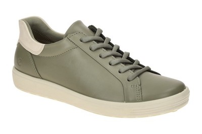 Ecco SOFT 7 EASY SLIP LACE Damenschuhe - sportliche Schnür- Halbschuhe grün