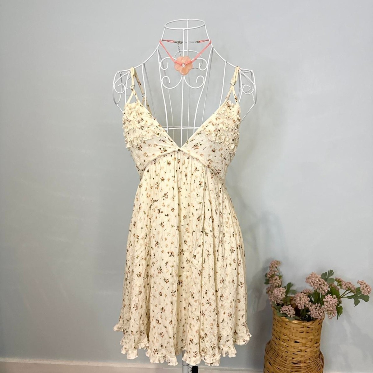 roza mini dress beige Carmen Lace Mini Dress 0 / Ivory Lace main image 1
