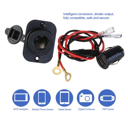 Dual USB Adapter Exquisite Portable Car Supplies Auto Motorcycle - 第 3/9 張圖片