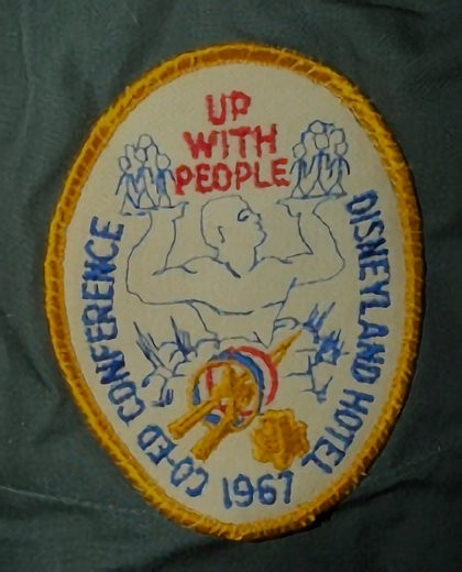 Vintage RARE 1967 Disneyland Hotel Up With People Patch on Explorer Scout Shirt