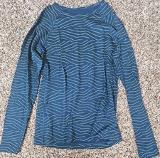 Icebreaker Kids Merino Wool 200 Thermal Shirt 12 Years Dark Blue/Green Hiking