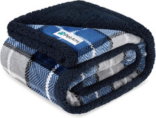 80X60" Waterproof Dog Blanket for Couch,Pee Proof Sherpa Fleece Reversible Throw