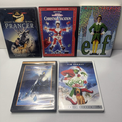 Christmas DVD Lot Of 5 (VGC) Region1 Elf,Prancer,Grinch,Christmas Vacation Etc