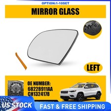 Outside Mirror Glass W Backing Plate Driver Lh For Jeep Cherokee 14-2023 1-10x