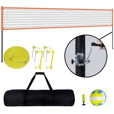 Uimoso Volleyball-Netz Volleyballnetzsystem Höhenverstellbar 0,9m Orange Tragbar
